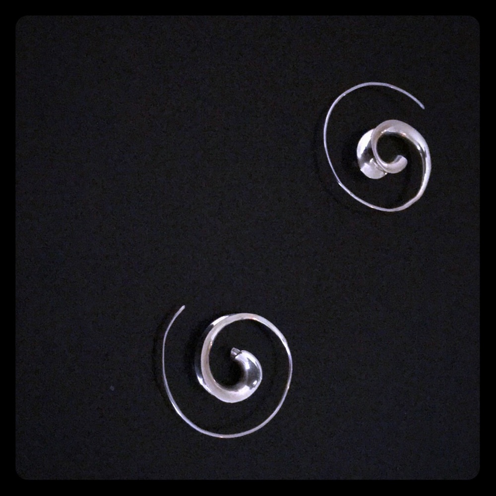 Sterling Silver Blossoming Spiral Earrings